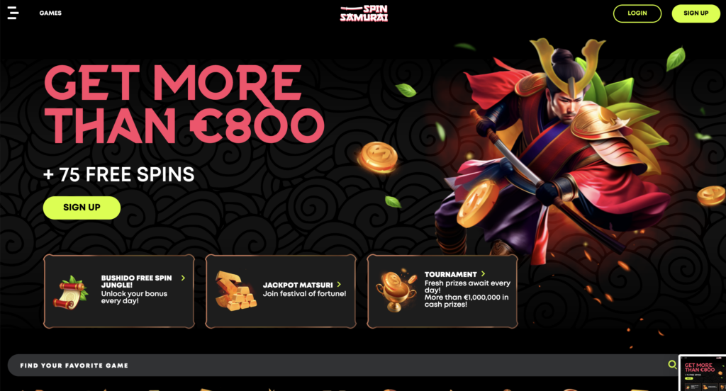 Spin Samurai Casino Bonus