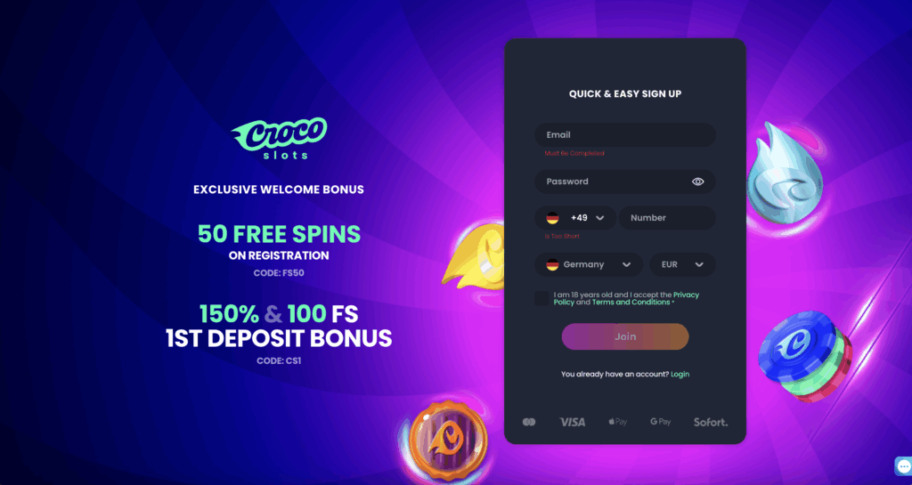 Croco slots - 50 Free Spins No Deposit