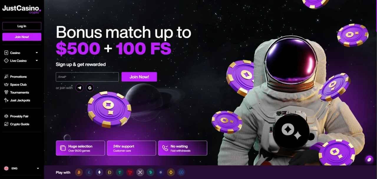 Justcasino Review Lobby
